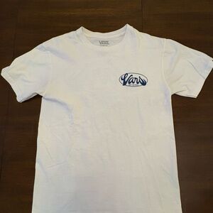 Vans White and Blue Logo T-Shirt